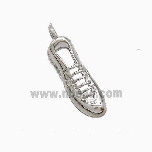 Copper Shoes Pendant Platinum Plated