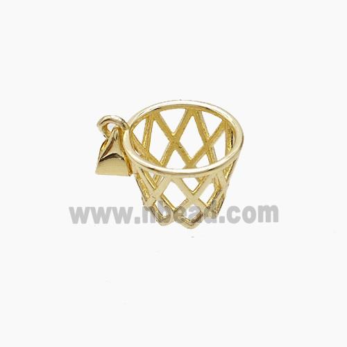 Copper Basket Hoop Pendant Sports Gold Plated