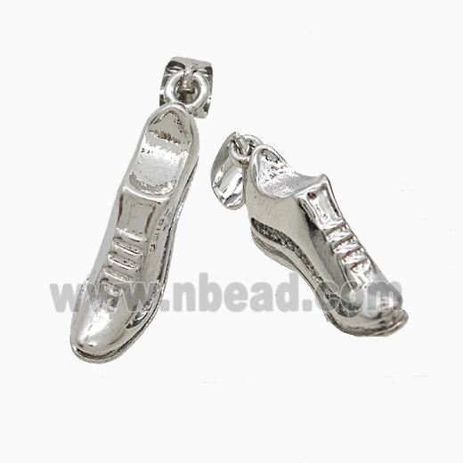 Copper Shoes Pendant Platinum Plated