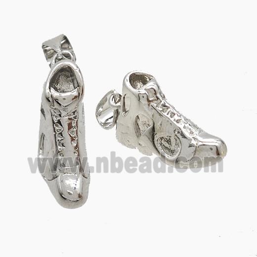 Copper Shoes Pendant Platinum Plated