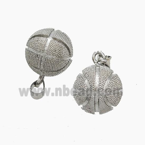 Copper Basketball Pendant Sports Platinum Plated