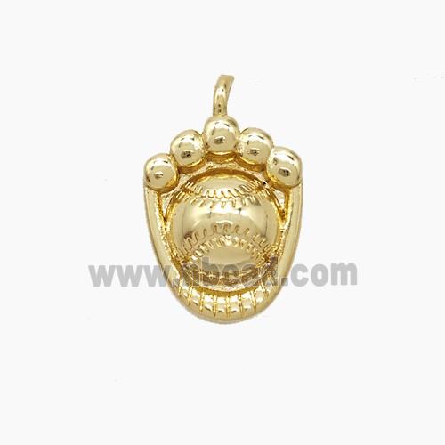 Copper Baseball And Glove Pendant Sports Gold Plated