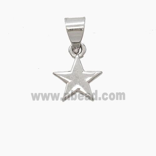 Copper Star Pendant Platinum Plated