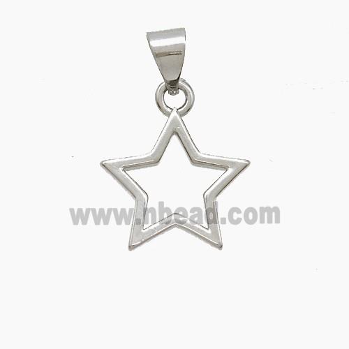 Copper Star Pendant Platinum Plated