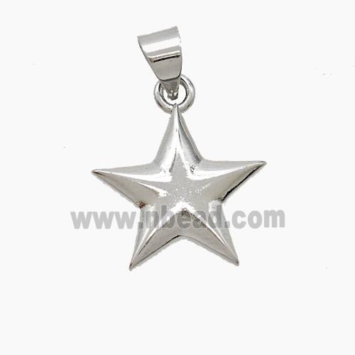Copper Star Pendant Platinum Plated