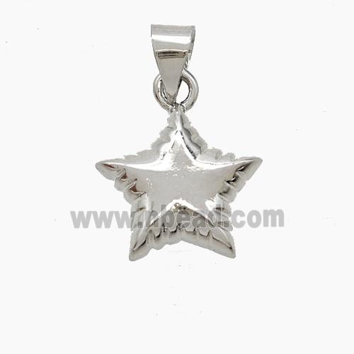 Copper Star Pendant Platinum Plated