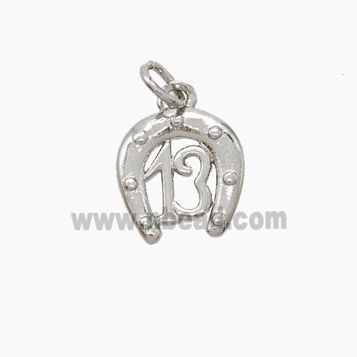 Copper Horseshoe Pendant 13 Platinum Plated