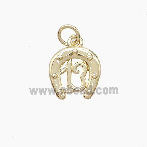 Copper Horseshoe Pendant 13 Gold Plated