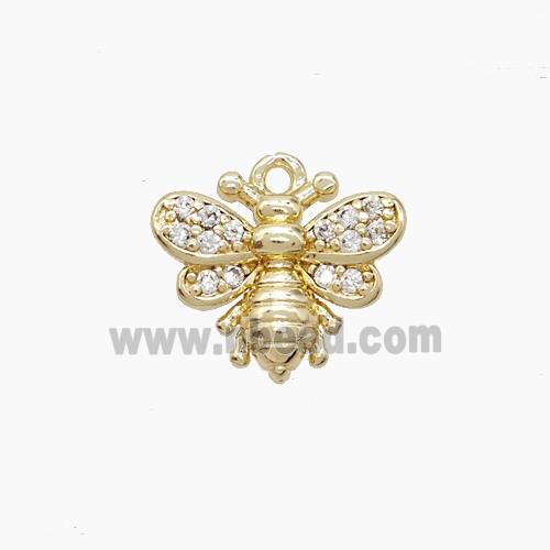Copper Honeybee Pendant Pave Zirconia Gold Plated