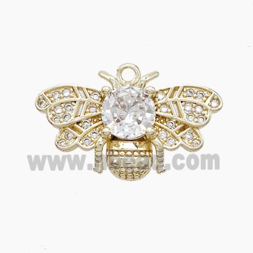 Copper Honeybee Pendant Pave Zirconia Gold Plated