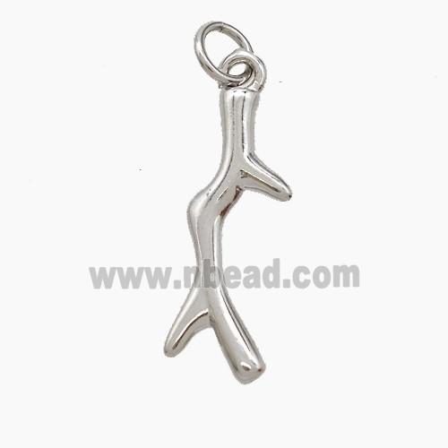 Copper Deer Breast Pendant Platinum Plated