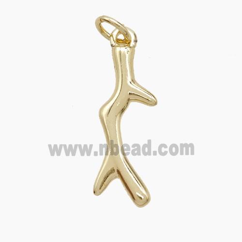 Copper Deer Breast Pendant Gold Plated