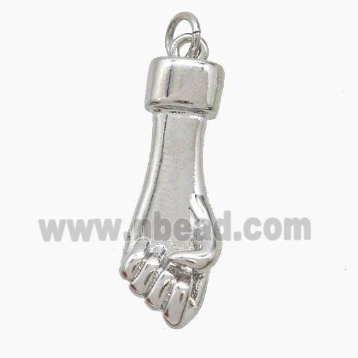 Copper Hand Pendant Platinum Plated