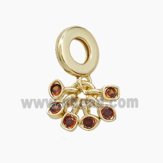 Copper Pendant Pave Zirconia Gold Plated