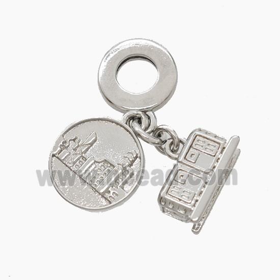 Copper House Pendant Platinum Plated