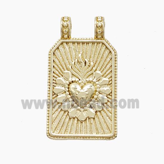 Copper Pendant Pave zircon, Gold Plated