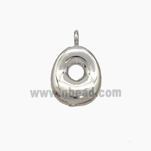 Copper letter Pendant, Platinum Plated