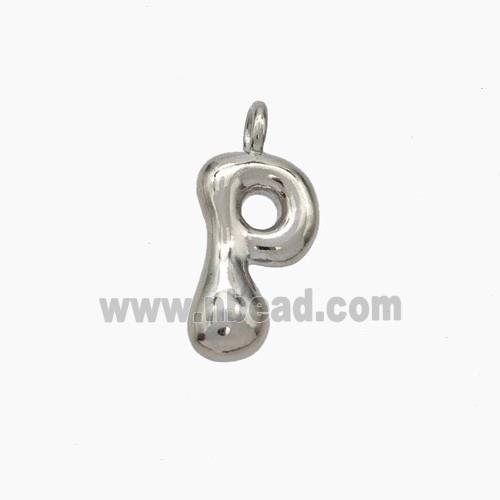 Copper letter Pendant, Platinum Plated