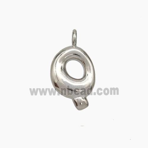 Copper letter Pendant, Platinum Plated