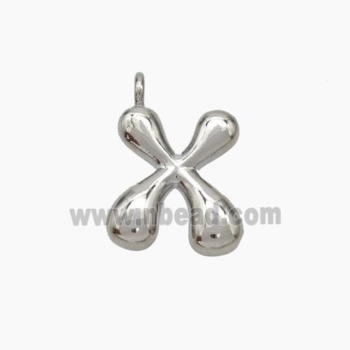 Copper letter Pendant, Platinum Plated