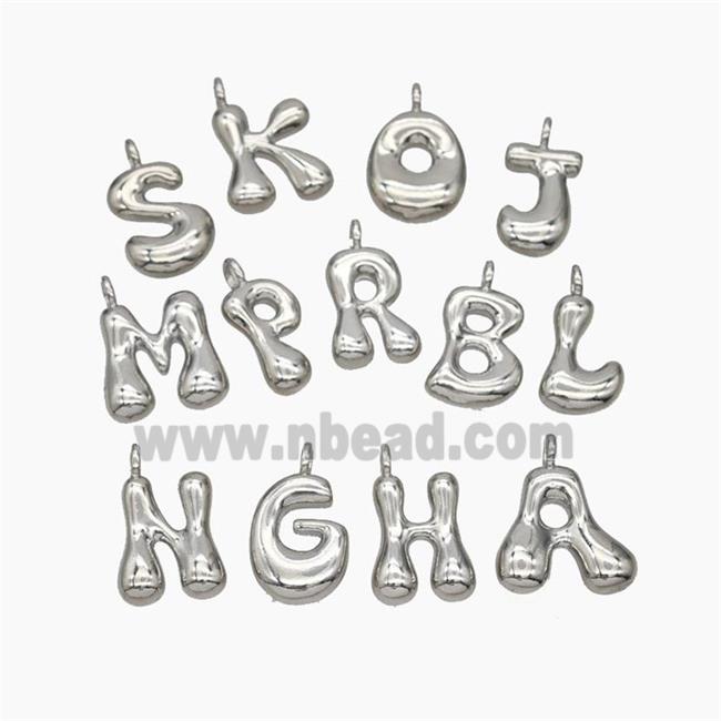 Copper letter Pendant, Platinum Plated
