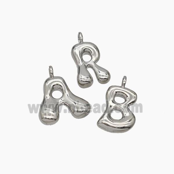 Copper letter Pendant, Platinum Plated