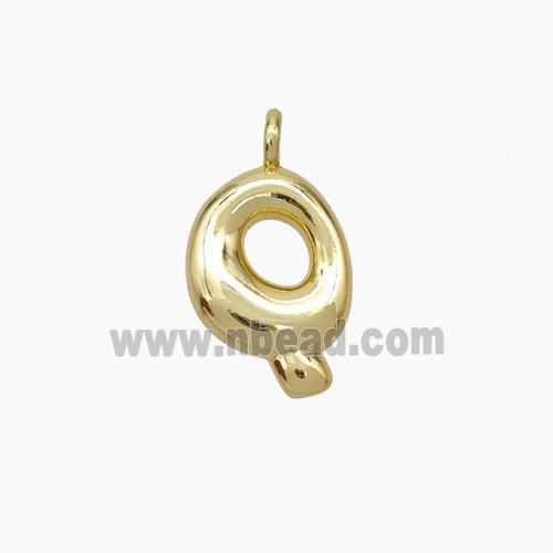 Copper letter Pendant, Gold Plated