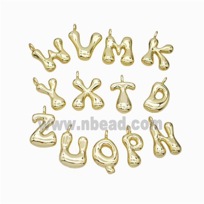 Copper letter Pendant, Gold Plated