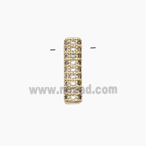Copper letter Pendant Pave Zircon, Gold Plated