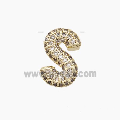 Copper letter Pendant Pave Zircon, Gold Plated