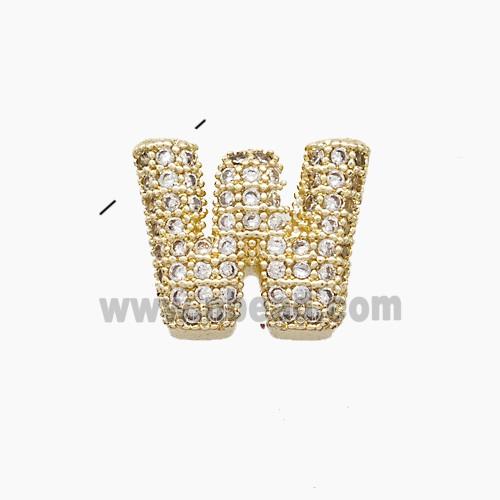 Copper letter Pendant Pave Zircon, Gold Plated
