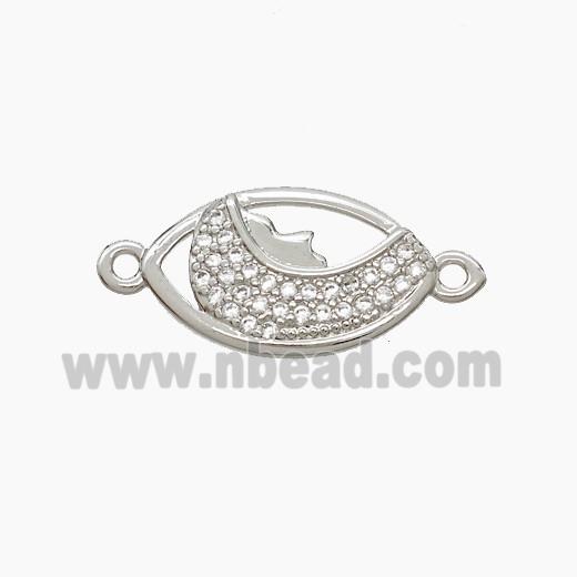 Copper Baby Connector Pave Zirconia Eye Platinum Plated
