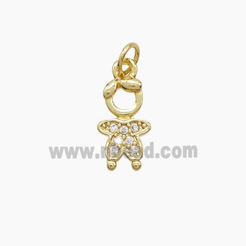 Copper Kids Boy Pendant Pave Zirconia 18K Gold Plated
