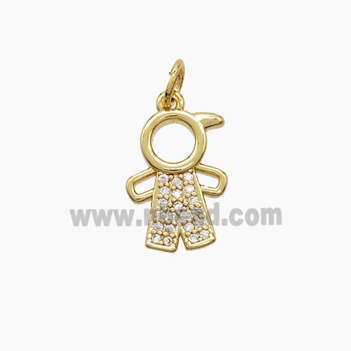 Copper Kids Girls Pendant Pave Zirconia 18K Gold Plated