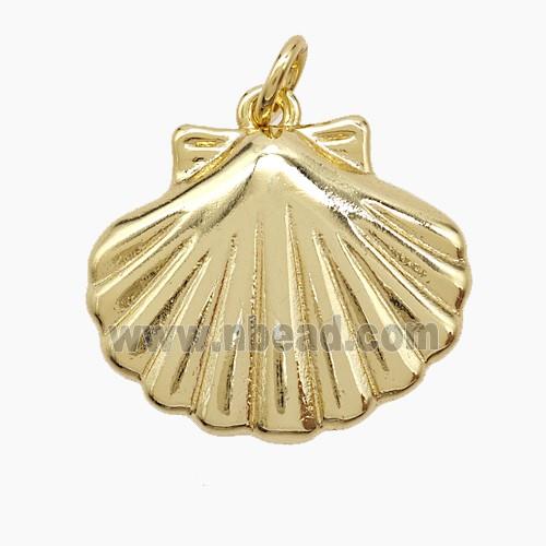 Copper Scallop Shell Pendant 18K Gold Plated