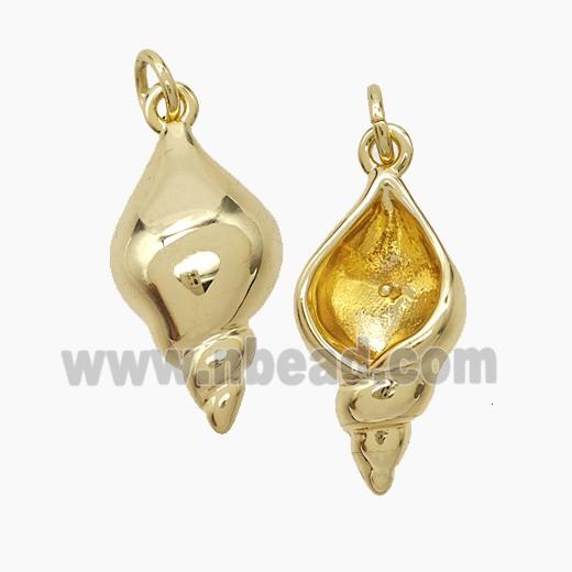 Copper Conch Shell Pendant 18K Gold Plated