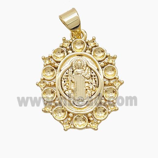 Copper Saint Jude Pendant 18K Gold Plated