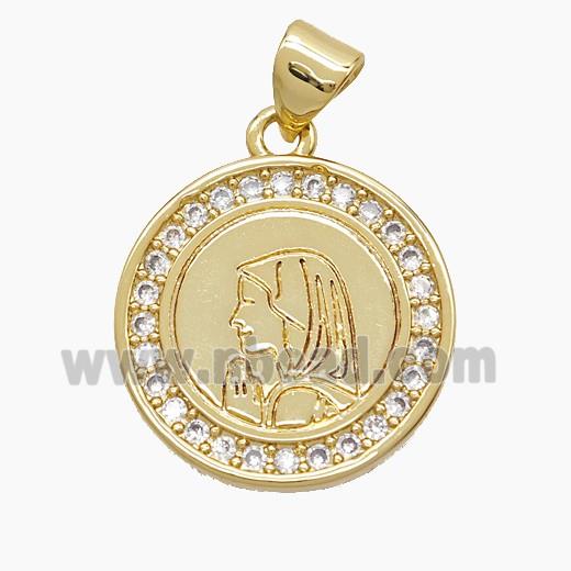 Copper Beauty Pendant Pave Zirconia 18K Gold Plated