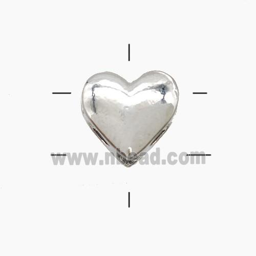 Copper Heart Beads 2holes Platinum Plated
