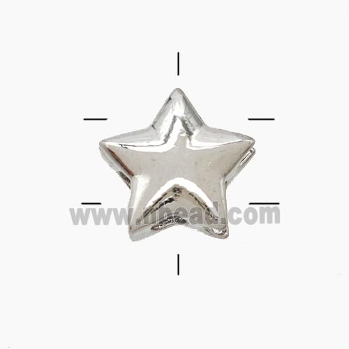 Copper Star Beads 2holes Platinum Plated