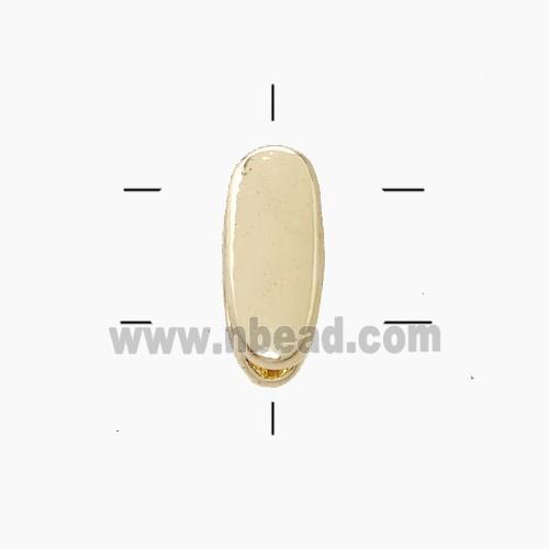 Copper Letter-I Beads 2holes Gold Plated