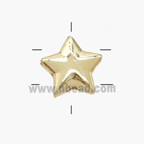 Copper Star Beads 2holes Gold Plated
