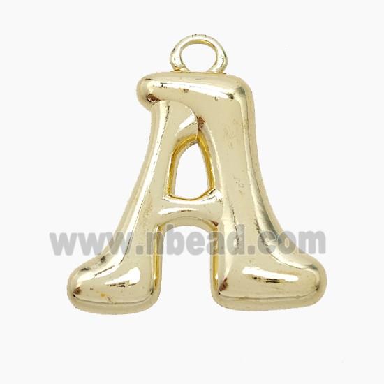 Copper Letter-A Pendant Gold Plated