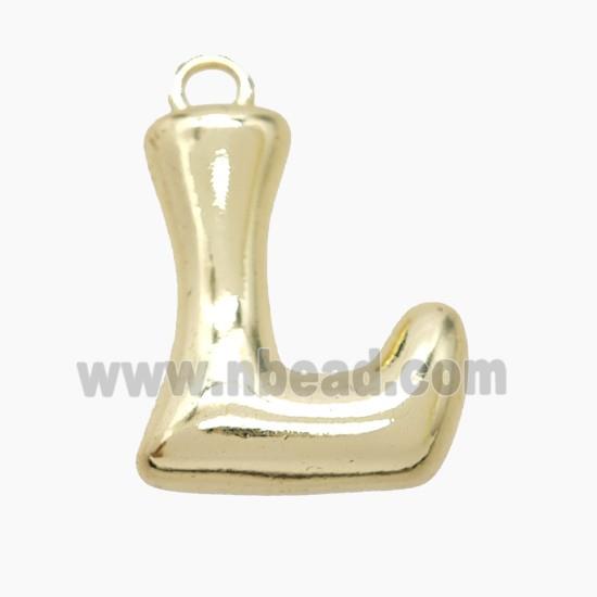Copper Letter-L Pendant Gold Plated