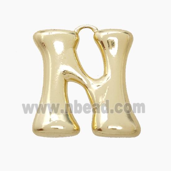 Copper Letter-N Pendant Gold Plated
