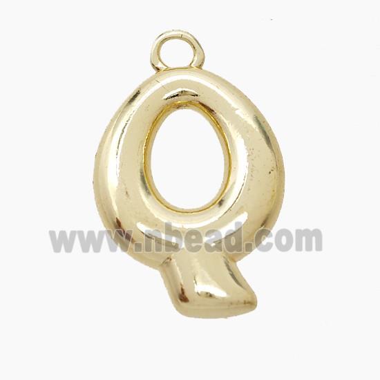 Copper Letter-Q Pendant Gold Plated