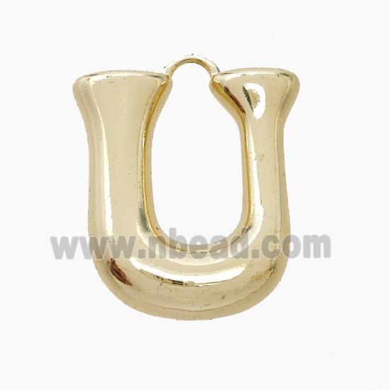 Copper Letter-U Pendant Gold Plated