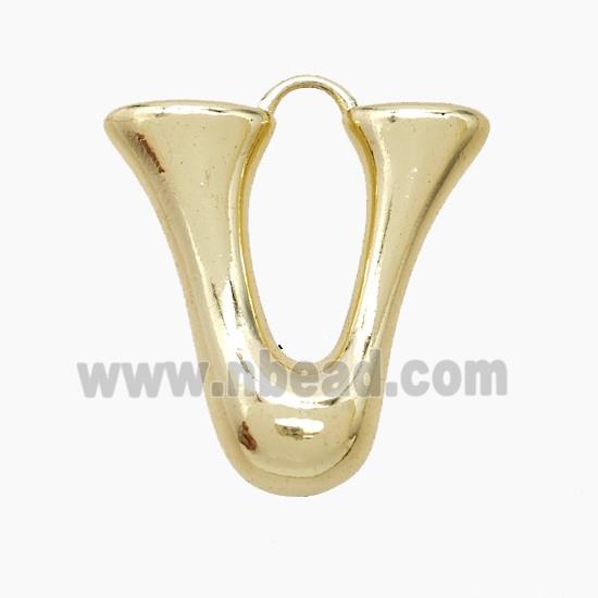 Copper Letter-V Pendant Gold Plated