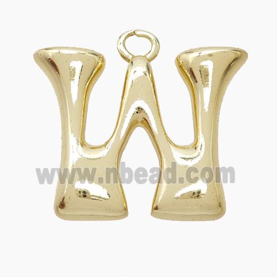 Copper Letter-W Pendant Gold Plated