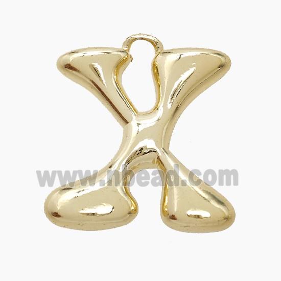 Copper Letter-X Pendant Gold Plated